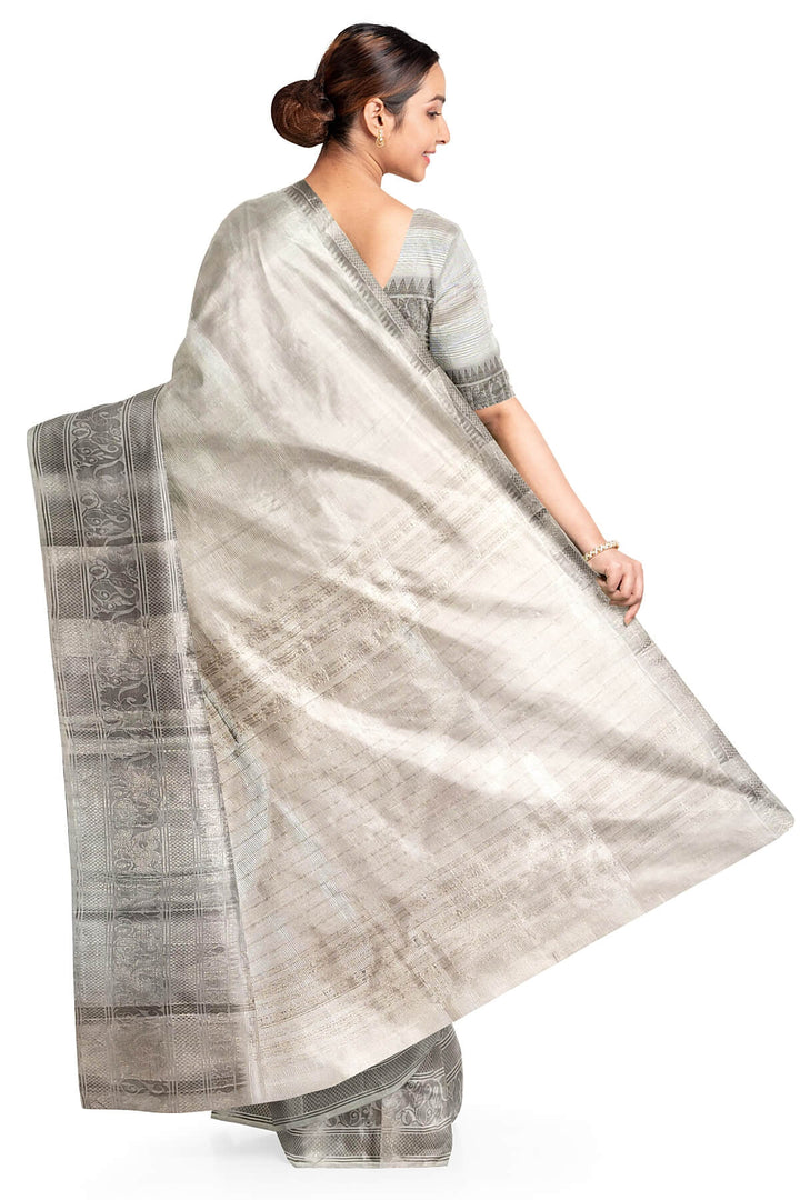 Mangalgiri silk cotton saree in white