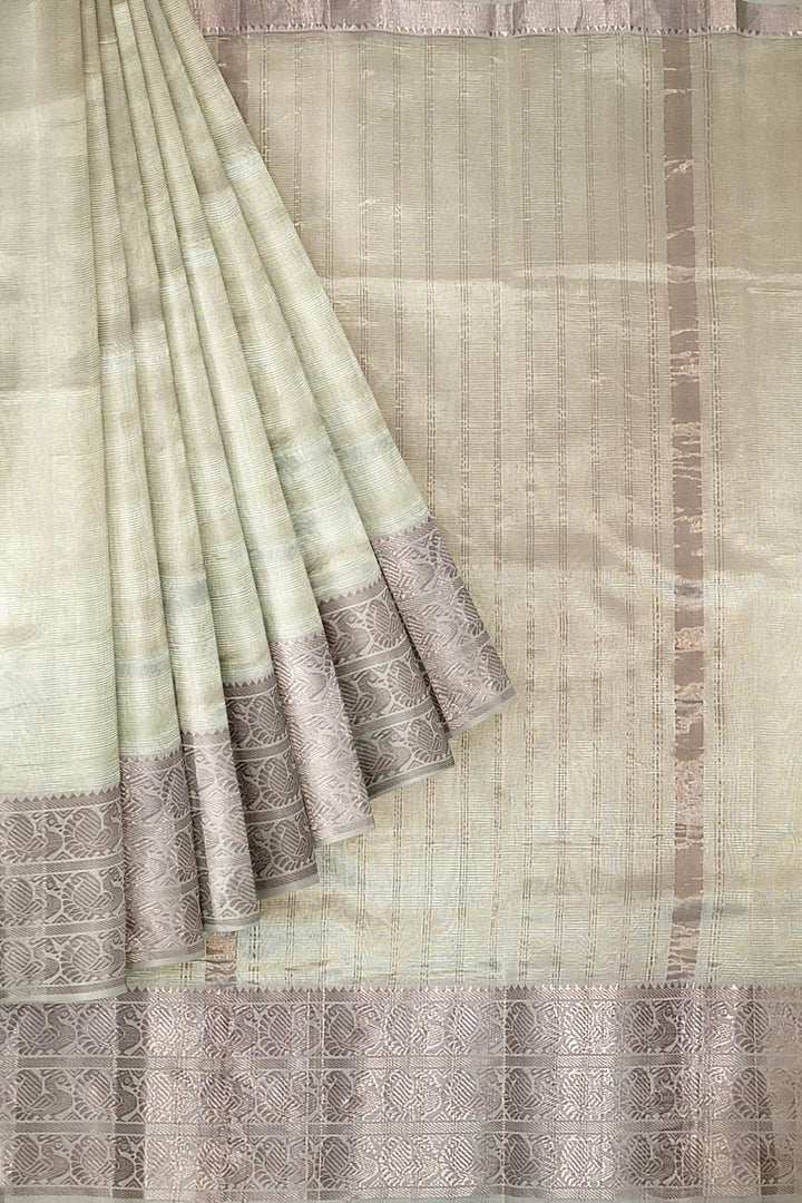 Mangalgiri silk cotton saree in off white