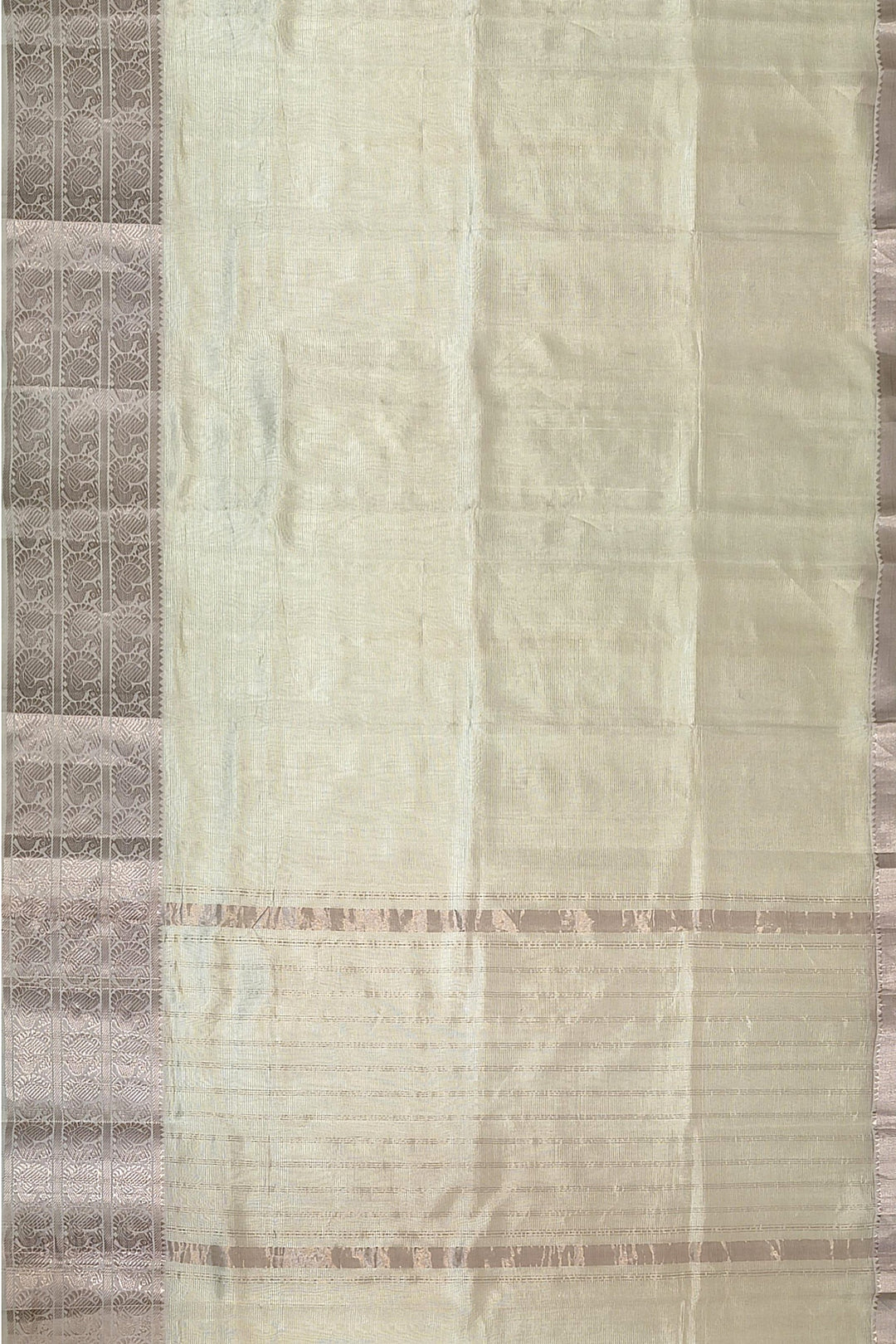 Mangalgiri silk cotton saree in off white