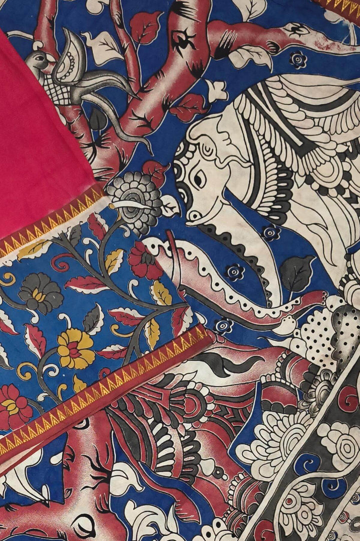 Mangalgiri silk cotton saree in  red