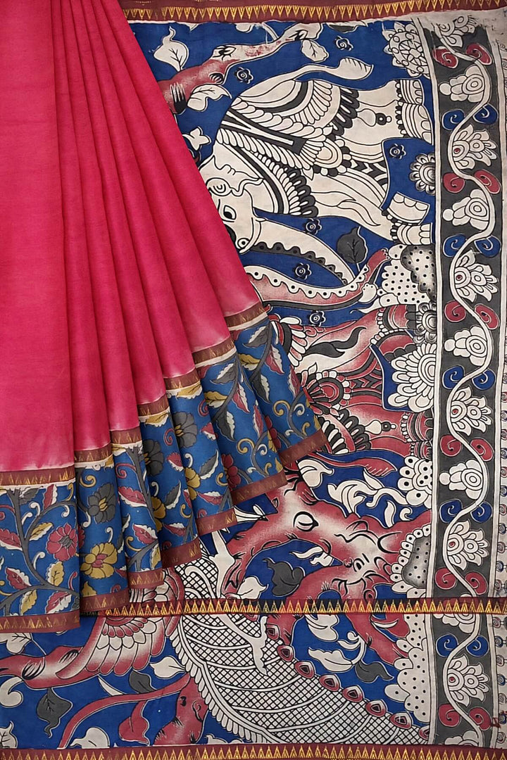 Mangalgiri silk cotton saree in  red