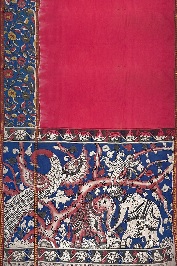 Mangalgiri silk cotton saree in  red