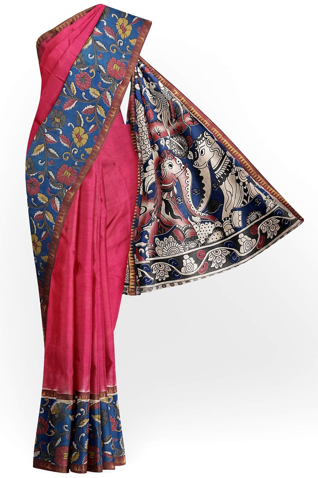 Mangalgiri silk cotton saree in  red