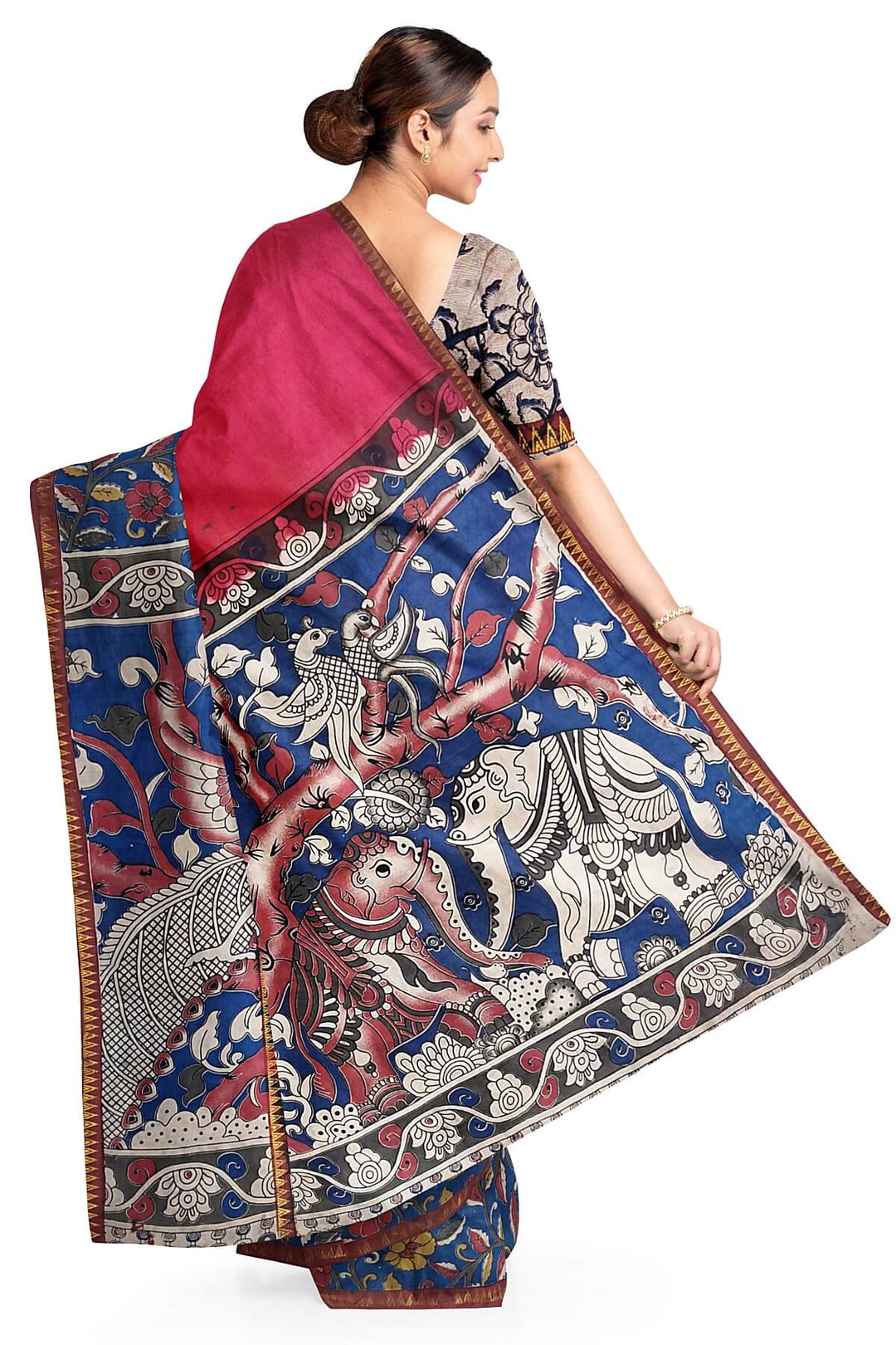 Mangalgiri silk cotton saree in  red