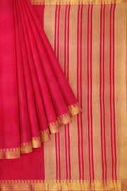 Handloom Mangalgiri pure cotton saree in red