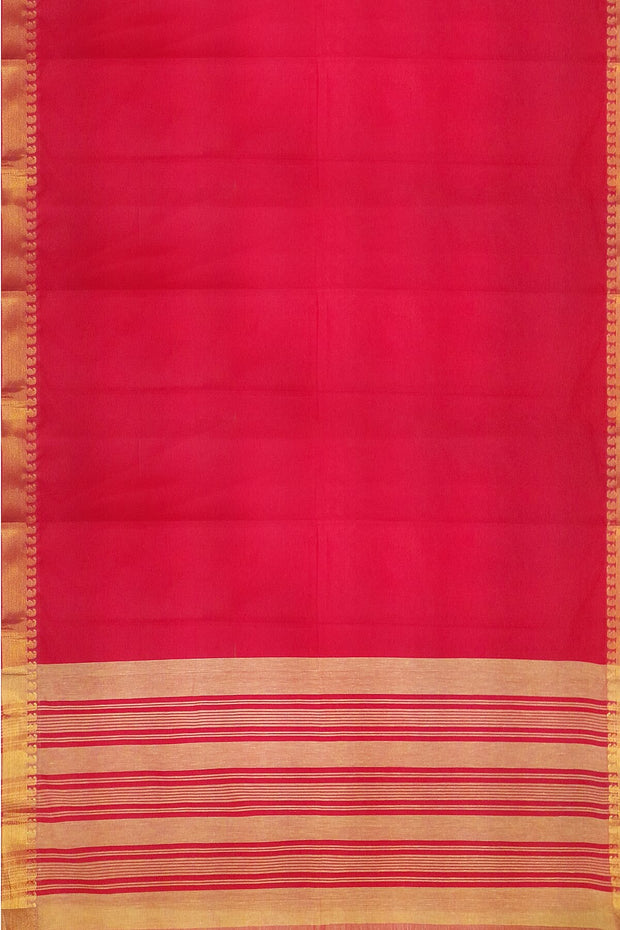 Handloom Mangalgiri pure cotton saree in red