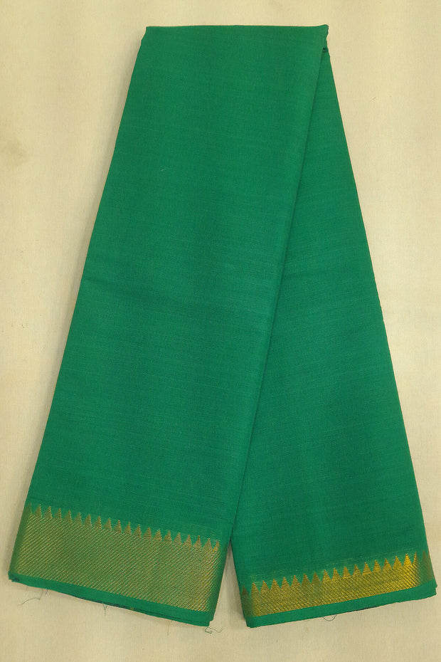 Handloom Mangalgiri pure cotton saree in Rama green