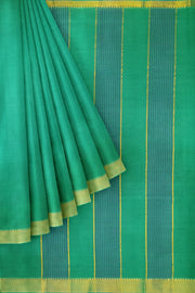 Handloom Mangalgiri pure cotton saree in Rama green