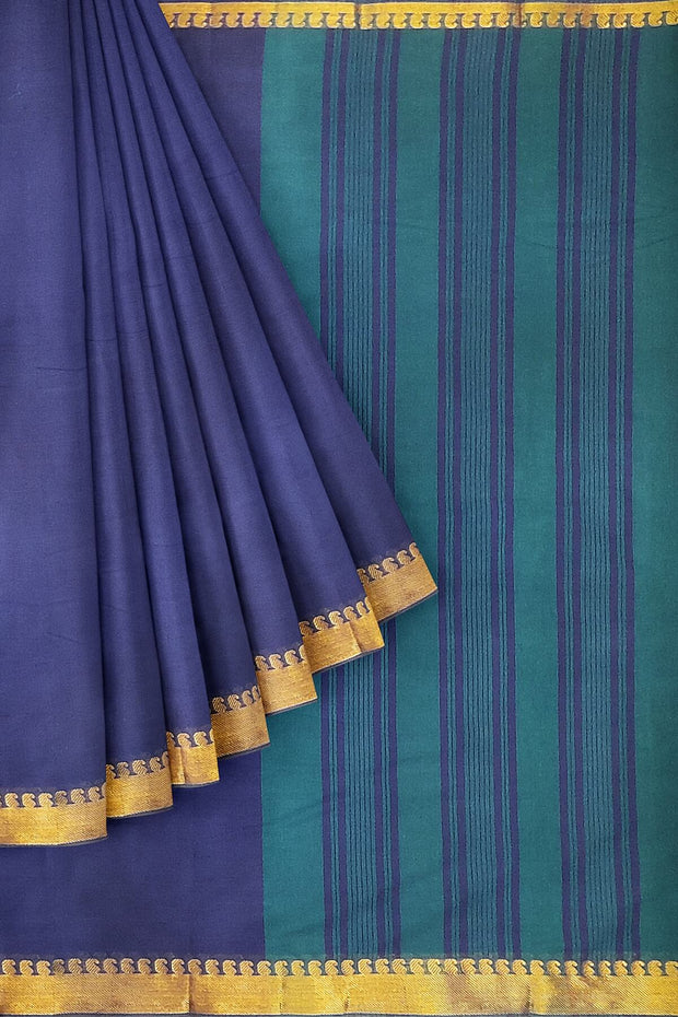 Handloom Mangalgiri pure cotton saree in violet
