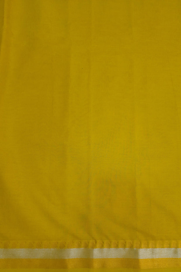 Handloom Mangalgiri pure cotton saree in yellow