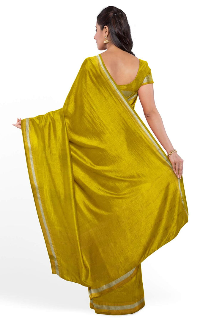 Handloom Mangalgiri pure cotton saree in yellow