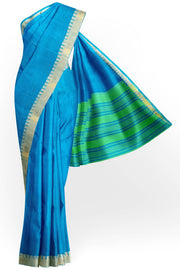 Handloom Mangalgiri pure cotton saree in blue