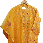 Muslin  2 piece  kurta & dupatta set in yellow