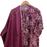 Muslin  2 piece  kurta & dupatta set in purple