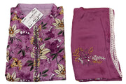 Muslin  2 piece  kurta & dupatta set in purple