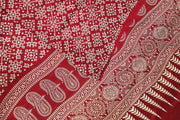 Modal silk saree in floral print in maroon