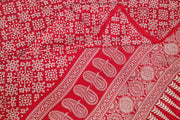 Modal silk saree in floral print in red