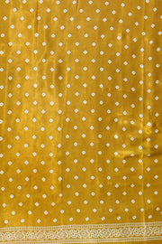 Modal silk saree in rangoli pattern in mustard with lagda patti (zari)  pallu