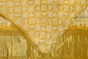 Modal silk saree in rangoli pattern in mustard with lagda patti (zari)  pallu