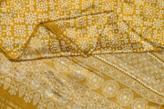 Modal silk saree in rangoli pattern in mustard with lagda patti (zari)  pallu