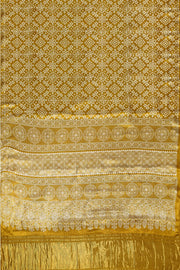 Modal silk saree in rangoli pattern in mustard with lagda patti (zari)  pallu