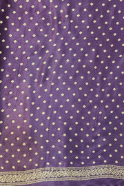 Modal silk saree in rangoli pattern in violet with lagda patti (zari)  pallu