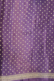 Modal silk saree in floral pattern in purple with lagda patti (zari)  pallu