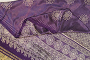 Modal silk saree in floral pattern in purple with lagda patti (zari)  pallu