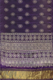 Modal silk saree in floral pattern in purple with lagda patti (zari)  pallu