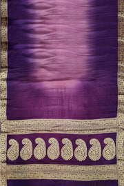 Modal silk saree in  shaded purple with zari pallu & borders.