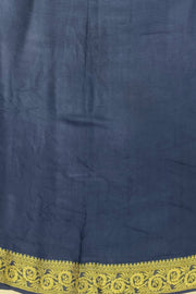 Modal silk saree in  shaded peacock blue with zari pallu & borders.