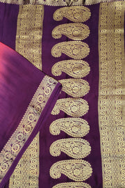 Modal silk saree in  shaded pink,purple with zari pallu & borders.