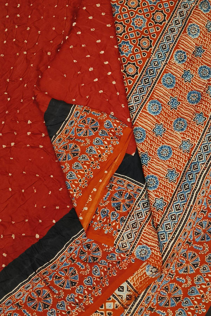 Modal silk bandhini saree in maroon