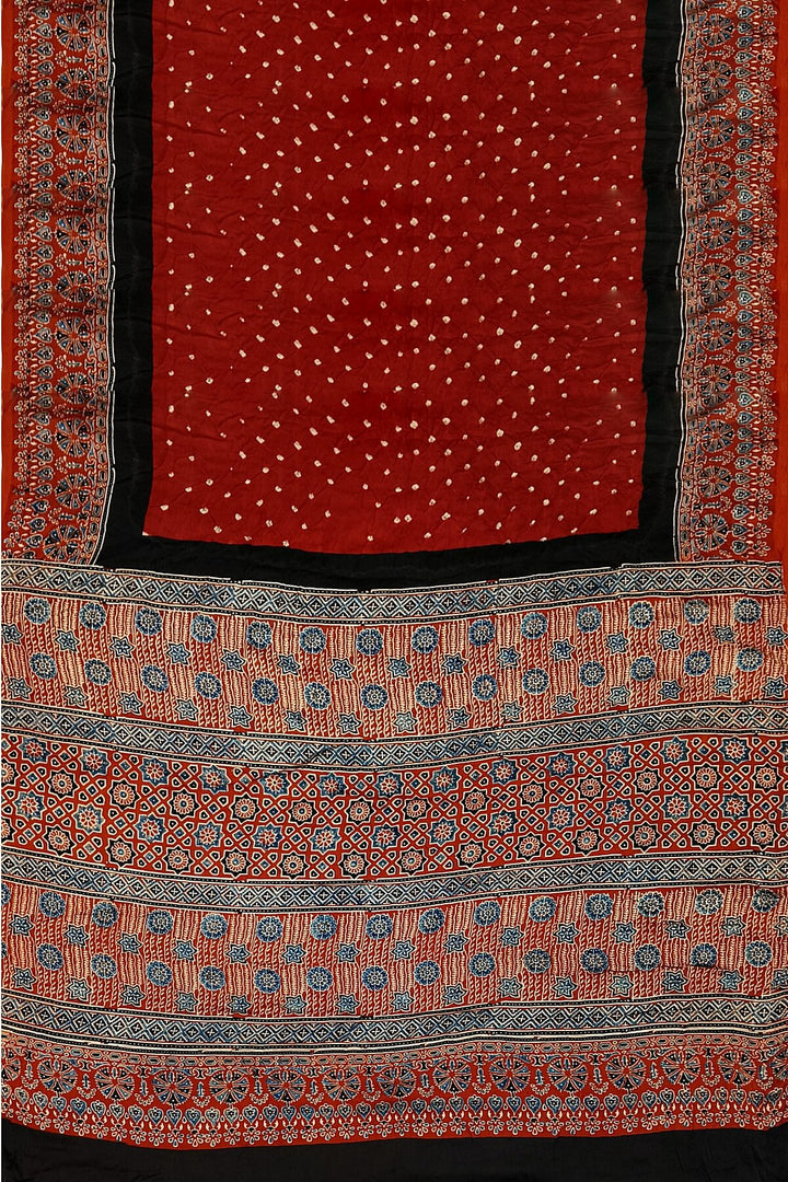 Modal silk bandhini saree in maroon