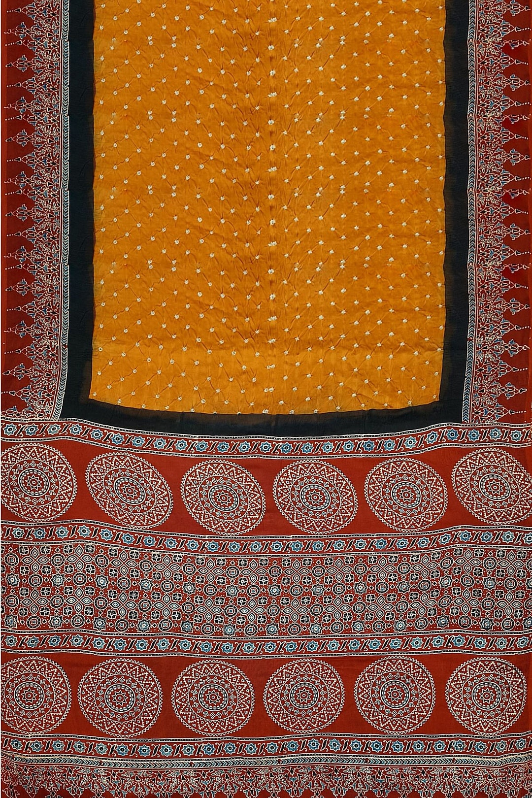 Modal silk bandhini saree in mustard