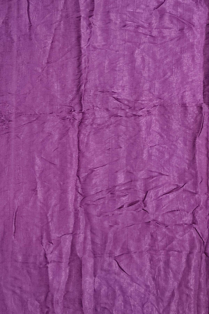 Modal silk bandhni saree  in purple with multicolour & tissue pallu