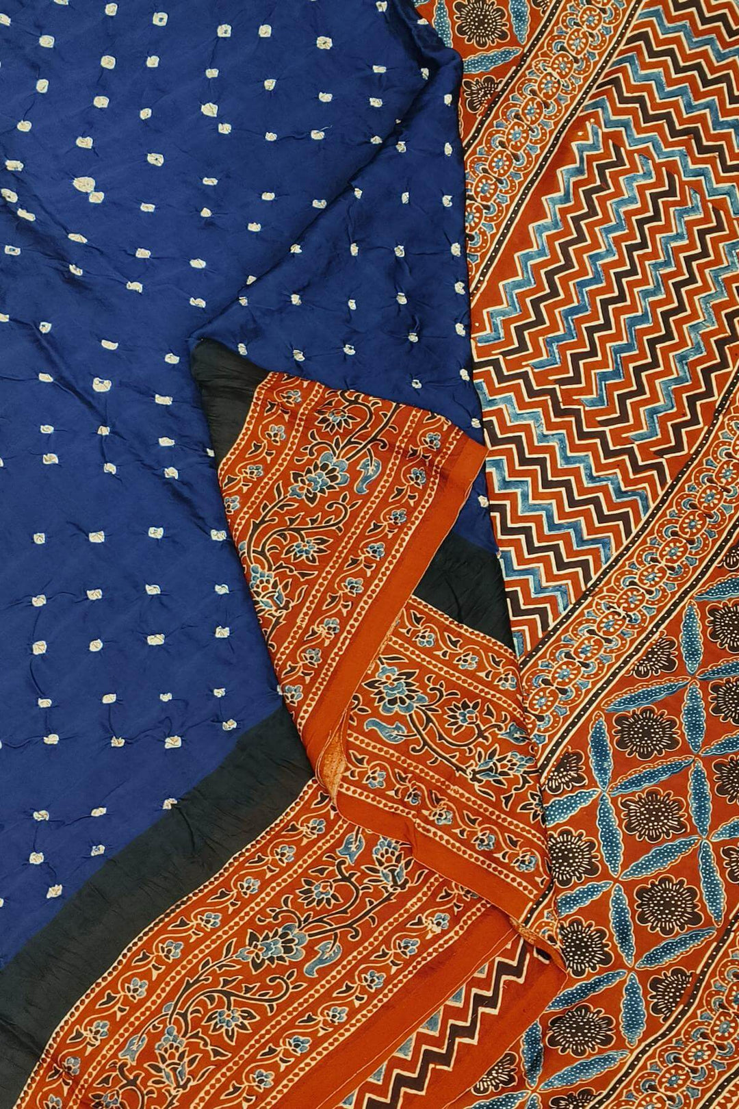 Modal silk bandhini saree in royal blue