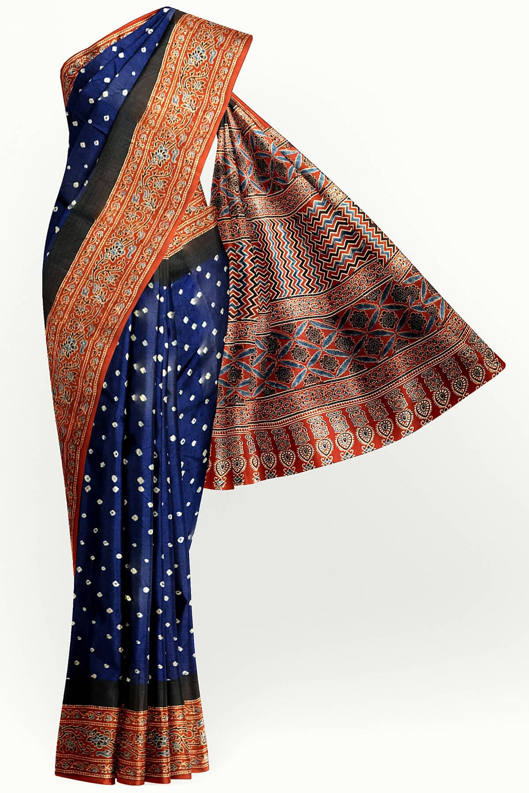 Modal silk bandhini saree in royal blue