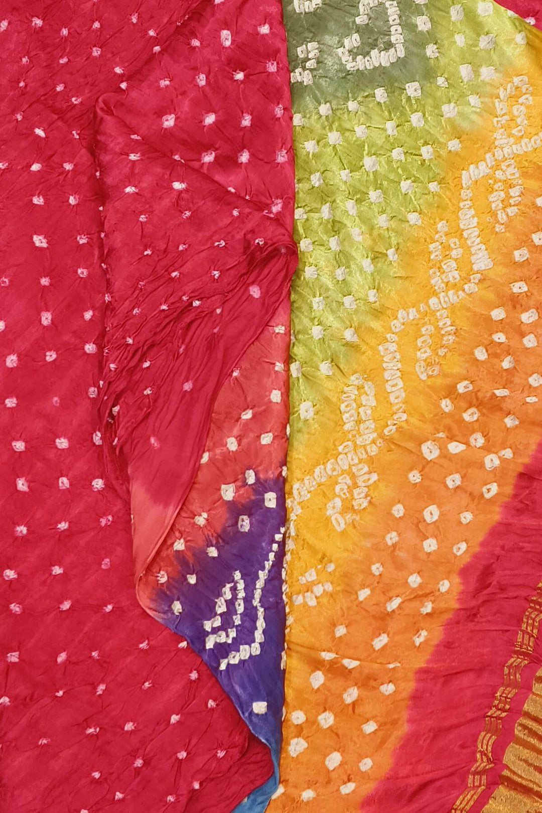 Modal silk bandhini saree  in pink