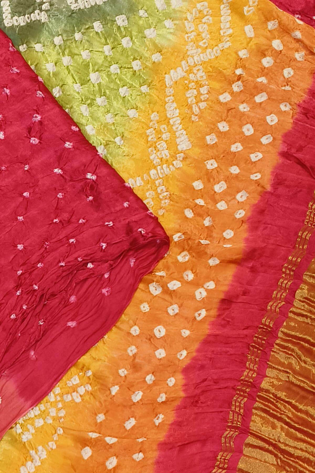 Modal silk bandhini saree  in pink