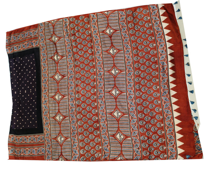 Modal silk bandhini saree in wine