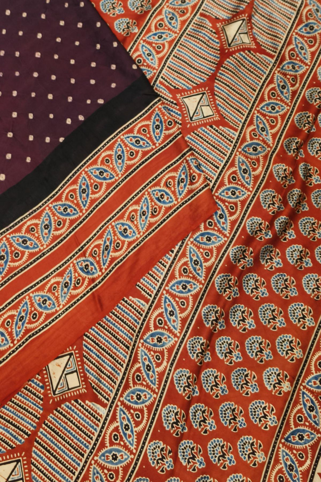 Modal silk bandhini saree in wine