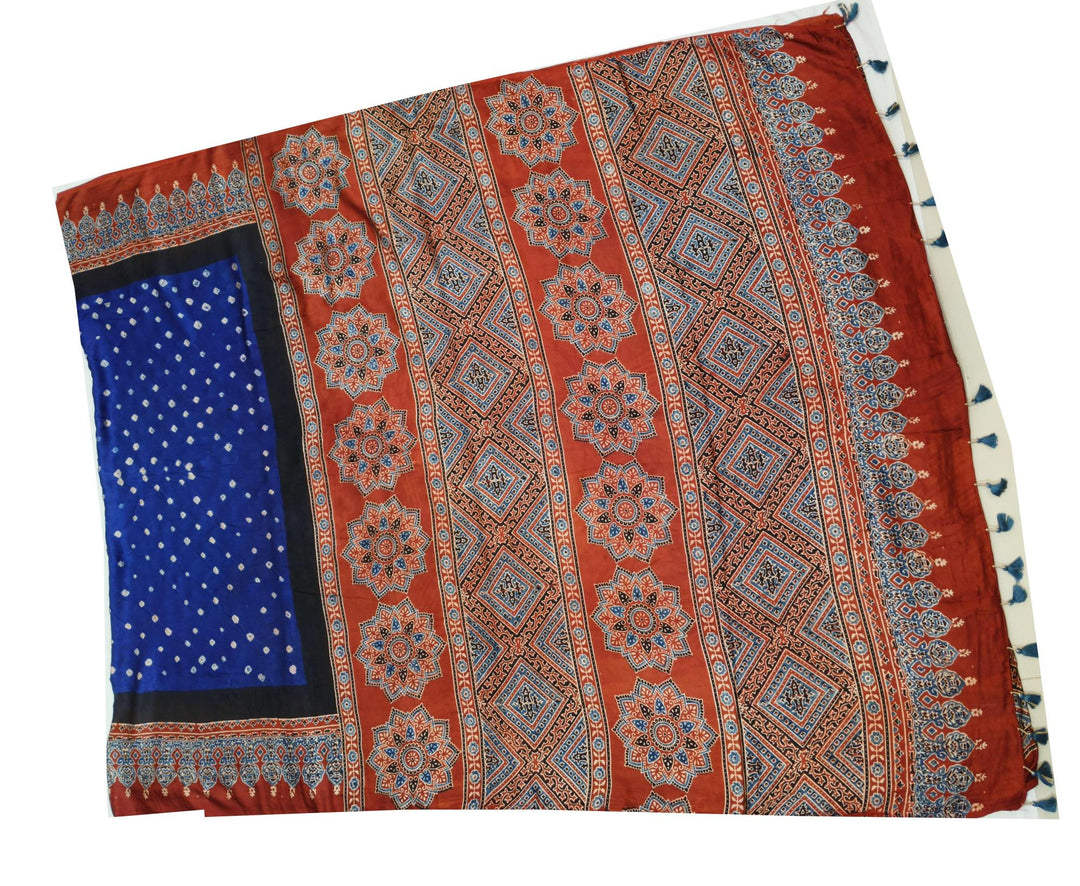 Modal silk bandhini saree in blue