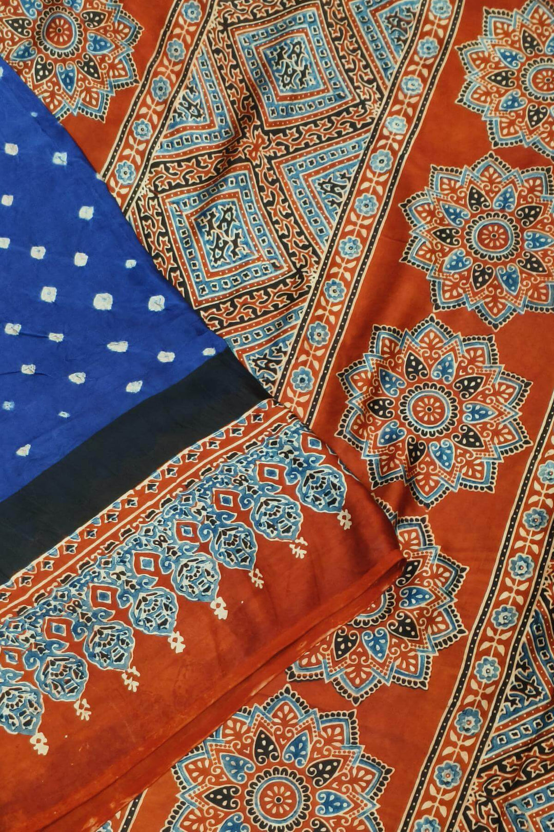 Modal silk bandhini saree in blue