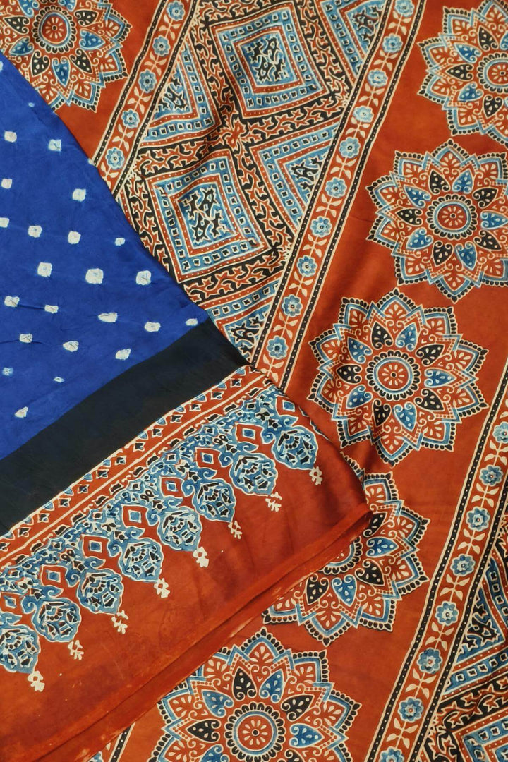 Modal silk bandhini saree in blue