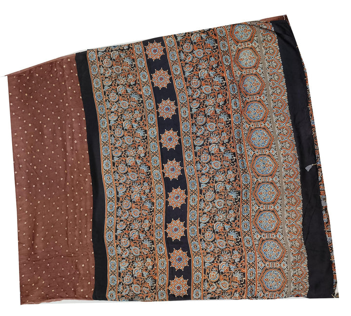 Modal silk bandhini saree in  brown