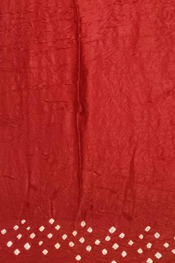 Modal silk bandhini saree  in red