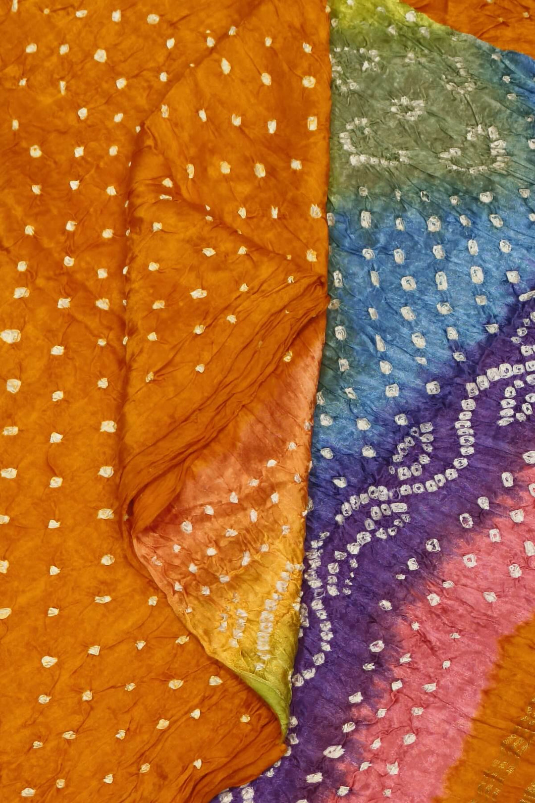 Modal silk bandhini saree  in mustard