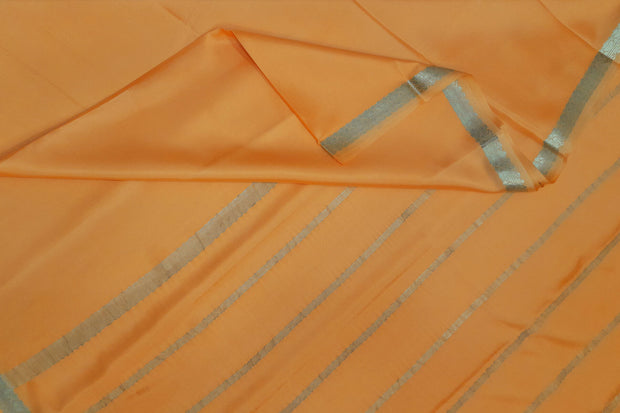 Mysore crepe silk saree in light peach without blouse