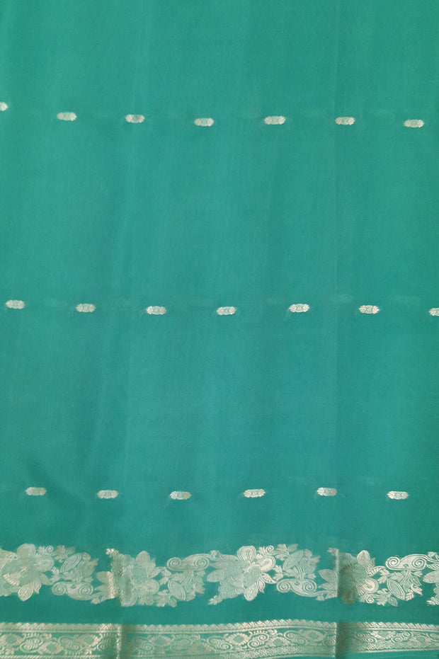 Mysore crepe silk saree in sandalwood colour with small motifs